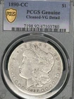 1890-CC Carson City Morgan Silver PCGS Cleaned Very Good Detail