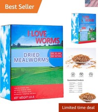 10 lbs Dried Mealworms - 100 Natural Non-GMO High-Protein Treats for Pets