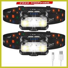 Adjustable 2-Pack LED Headlamp with Rechargea...