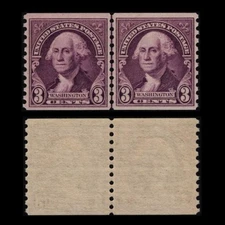 721 Regular Issue 3c WASHINGTON PERF 10 COIL Line Pair MNH $13 SEE PHOTOS O-667