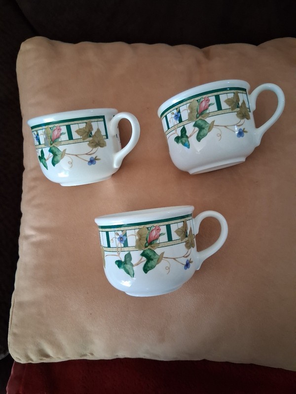 Lenox Casual Images Summer Terrace Flat Cup Mug Set of 3   3.75" x 3"