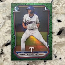 2026 Bowman Seong-Jun Kim 1st Chrome Green Reptilian /99 BCP-45 Texas Rangers