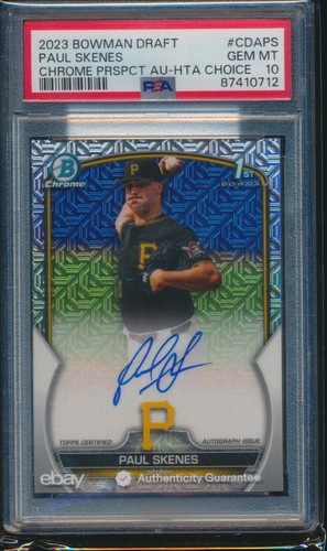 Paul Skenes [Refractor] #CDA-PS 2023 Bowman Draft Chrome Prospect Autographs card
