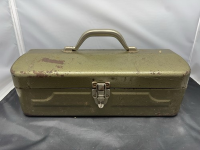 #ad #ad Vintage NAPA Balkamp All Metal Green carry Tool Box Tackle Fishing Crafting $18.00