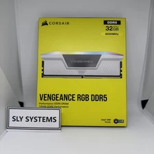 White CORSAIR Vengeance RGB 32GB (2 x 16GB) 288-Pin PC RAM DDR5 6000 CL36
