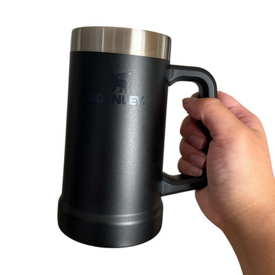 Stanley Adventure Big Grip Beer Stein 24oz Insulated Black Stainless Steel