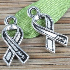 20pcs tibetan silver cancer awareness ribbon design charms EF0261