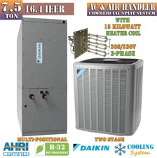 Daikin 7.5 Ton 16.4 IEER Commercial Split AC System Two Stage 208/230V 3-Ph R32