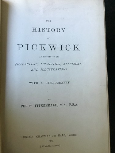 The History of Pickwick - Fitzgerald - 1891 - Dickens Interest - Bild 2 von 2