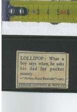 Matchbox label - LOLLIPOP- Perkins Deisel Reminder -265 Safety Matches -48 - UK