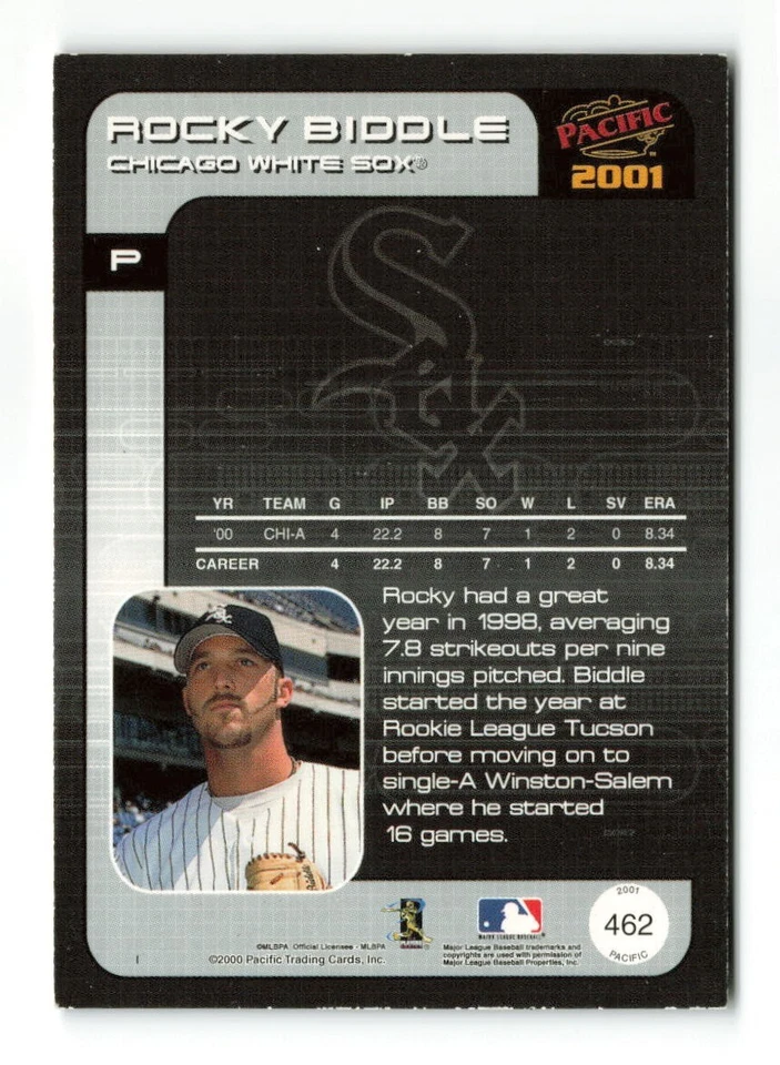 2001 Pacific - #462 Rocky Biddle - Image 2 of 2