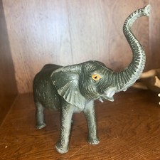Vintage 1987 Elephant Toy Animal Figure Hard Rubber Made In China 9.5" Long