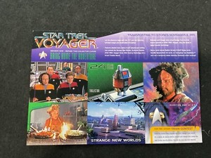 1995 Skybox Star Trek Voyager 10.5" x 7.5 Series Two Uncut Promo Card Sheet Of 6