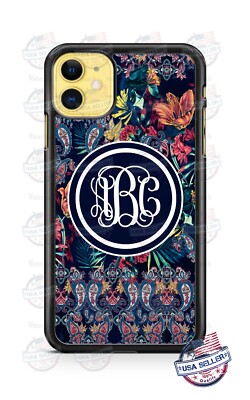 Paisley Monogram Design Custom Phone Case For iPhone 11Pro Samsung A50 LG Google