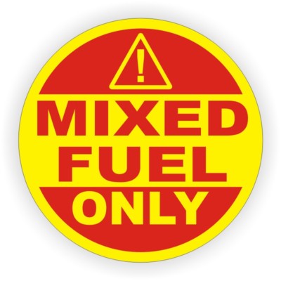 2-inch MIXED FUEL ONLY Vinyl Decal | Dirt Bike MX Tank Gas Oil Mix Sticker Label