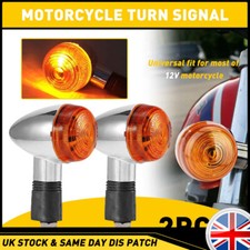 2x Motorcycle Motorbike Universal Turn Signal Indicators Light Lamp Bulb Amber