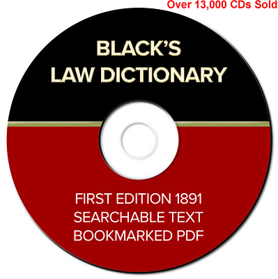 BLACKS LAW DICTIONARY-First 1ST Edition 1891-Legal Law Terms Book-Law School-CD