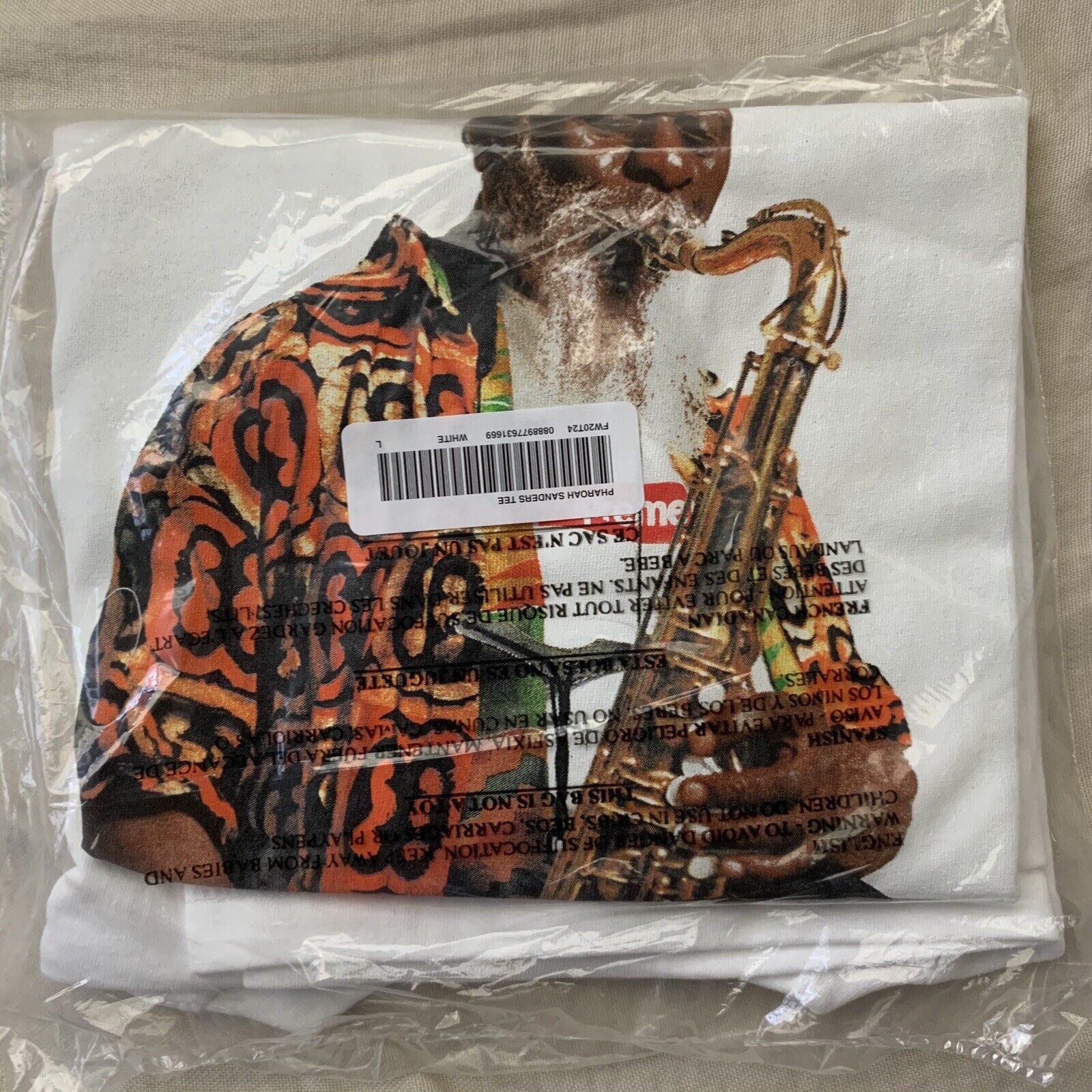 supreme pharoah sanders tee shirt white - new size large ships