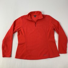 Eddie Bauer Womens Large 1/4 Zip Pink Fleece Pullover