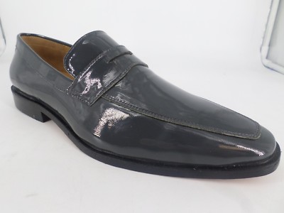 Unze London Mens Grey Patent Penny Loafer RRP UK EU 40 LN40 50  UK