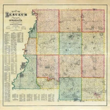 1880 Map of LeSueur County Minnesota
