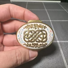 HALCYON DAYS Everlasting Love - Endless Knot Of Love Jewelled & Gilt Trinket Box