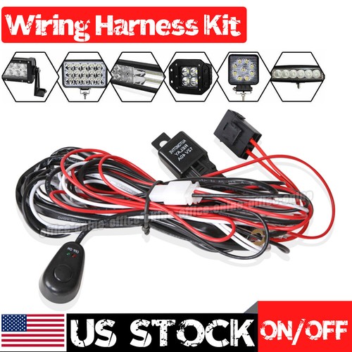 12V 40A Wiring Harness Kit Fuse ON OFF Switch Relay For LED Fog Work ...