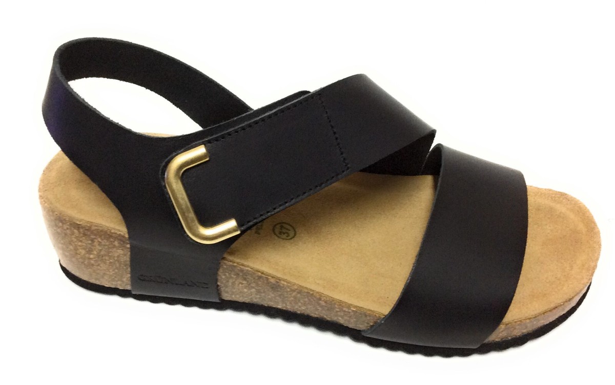 GRUNLAND 2038 SANDALO DONNA IN PELLE, CHIUSURA A STRAPPO