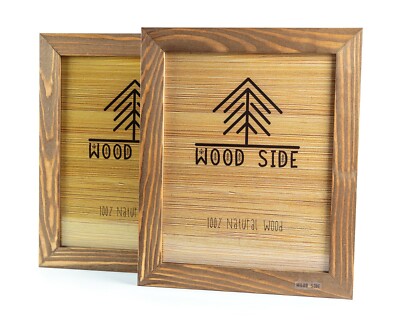 Rustic Wooden Picture Frames - Natural Solid Eco Wood - Wall/ Tabletop - Walnut