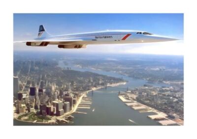 Concorde 7 über New York A4 Reproduktion Bild Poster mit Rahmenwahl