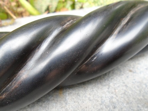Hardwood ebony walking stick with Mop inlay and carved kings detail- lovely item - Picture 11 of 18