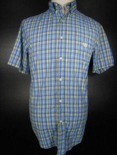 Beautiful Men's Medium Ralph Lauren Chaps Easy Care Blue Plaid SS Button Shirt