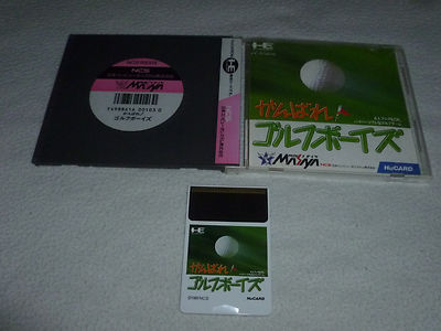 JAPANESE IMPORT PC ENGINE HU CARD GAME GANBARE GOLF BOYS W CASE MANUAL HE SYSTEM