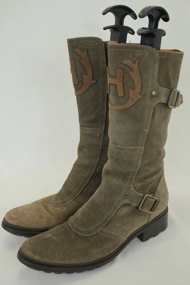 BOTAS CAZADORAS "WILM 1013" MUJER GRIS GAMUZA CUERO CREMALLERA LATERAL BOTAS TALLA 7 EN MUY BUENA CONDICIÓN Foto 4 de 4