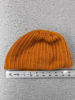 Handmade Beanie Toque Adult One Size Orange Double Layer Knit