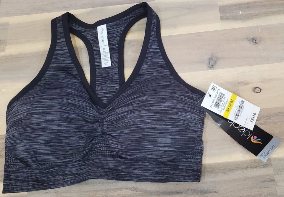 Sujetador deportivo Ideology para mujer teñido espacial de bajo impacto espalda deportiva negro talla mediana Foto 2 de 4