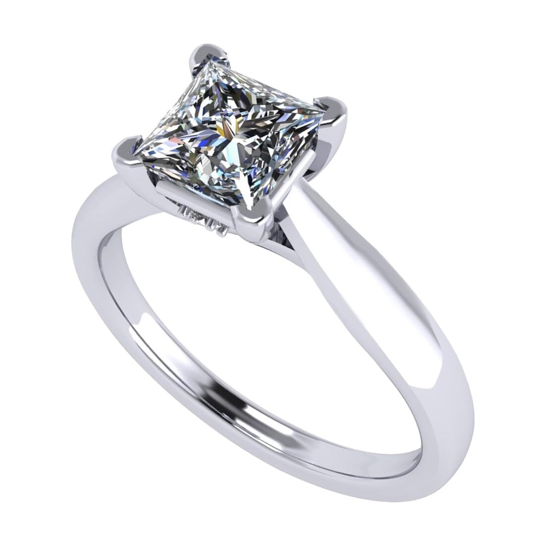 Nana Jewels Cubic Zirconia Princess Cut Solitaire Engagement