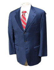 Isaia Wool Cary G 3 Button Blazer Size 42 52 EUR 130's Navy Pinstripe Surgeon