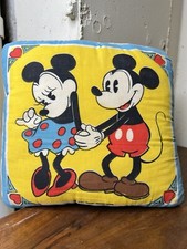 VINTAGE MICKEY AND MINNIE MOUSE PILLOW 11x11 inches WALT DISNEY PRODUCTIONS VTG