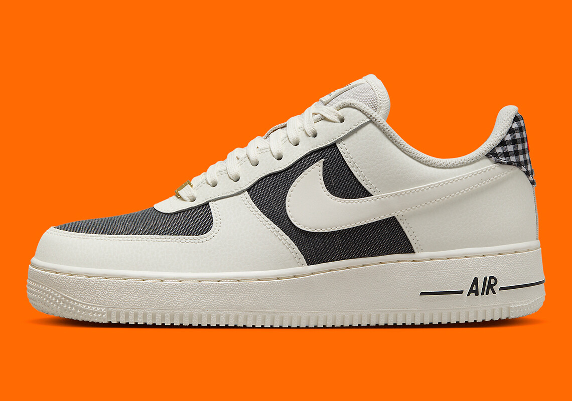 Мужские кроссовки Nike Air Force 1 07 с низким дизайном Fresh Sail Темно-дымчато-серого цвета FJ4021-133