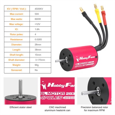 KingVal 550 4300KV Sensorless Brushless Motor - 3.175mm Shaft, High Torque For 1/10 RC Cars, Trucks & Buggies