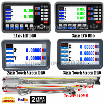 2 Axis 3 Axis DRO LCD Digital Readout Linear Scale for CNC Bridgeport Mill Lathe