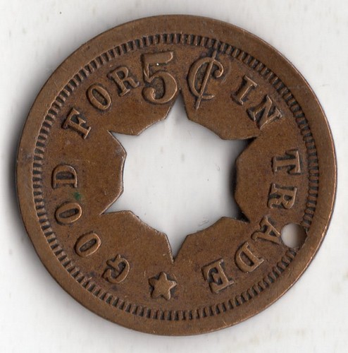 BELLINGHAM WASHINGTON THE BRUNSWICK 5¢ COMERCIANTE BUENO PARA EL COMERCIO TOKEN - Imagen 2 de 2