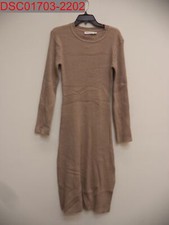 NWOT - All In Favor Women's Tan Long Sleeve Rib Knit Midi Dress, XL