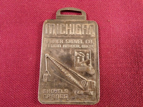 Vintage Taschenuhr Anhänger Werbung Michigan Power Schaufel Co Benton Harbor MI - Bild 4 von 5