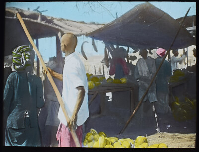 Foto SÜDARABIEN NO41 MARKT UM 1920 Magische Laterne Dia SAUDI JEMEN OMAN