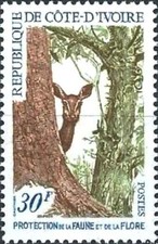 Timbre Animaux Mammifères Antilope Flore Arbre Côte d'Ivoire 281 ** (71120EQ)