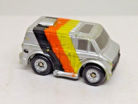 Vintage Micro Machines 1970's Chevrolet Van Silver w/Stripes 1987 Galoob