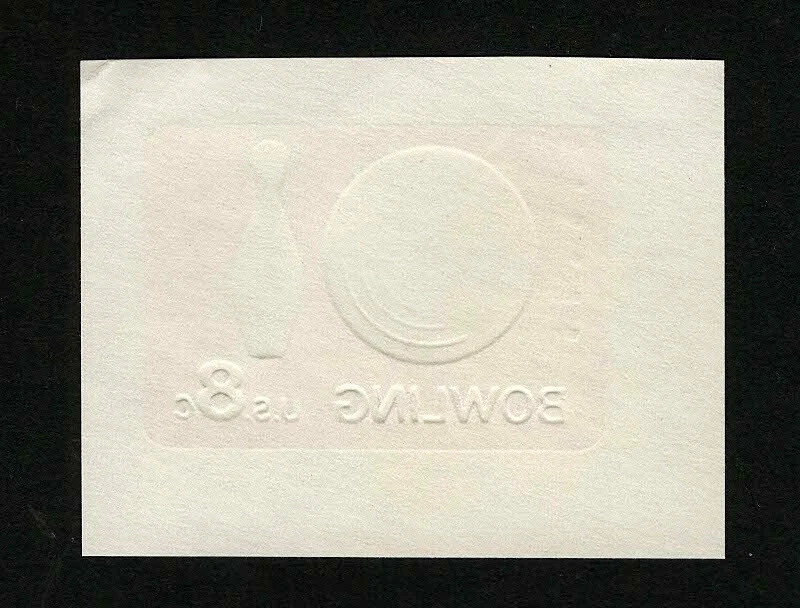 US 1971 #U563 Rose Red 8c Bowling Issue Cut Square Used - Image 2 of 2