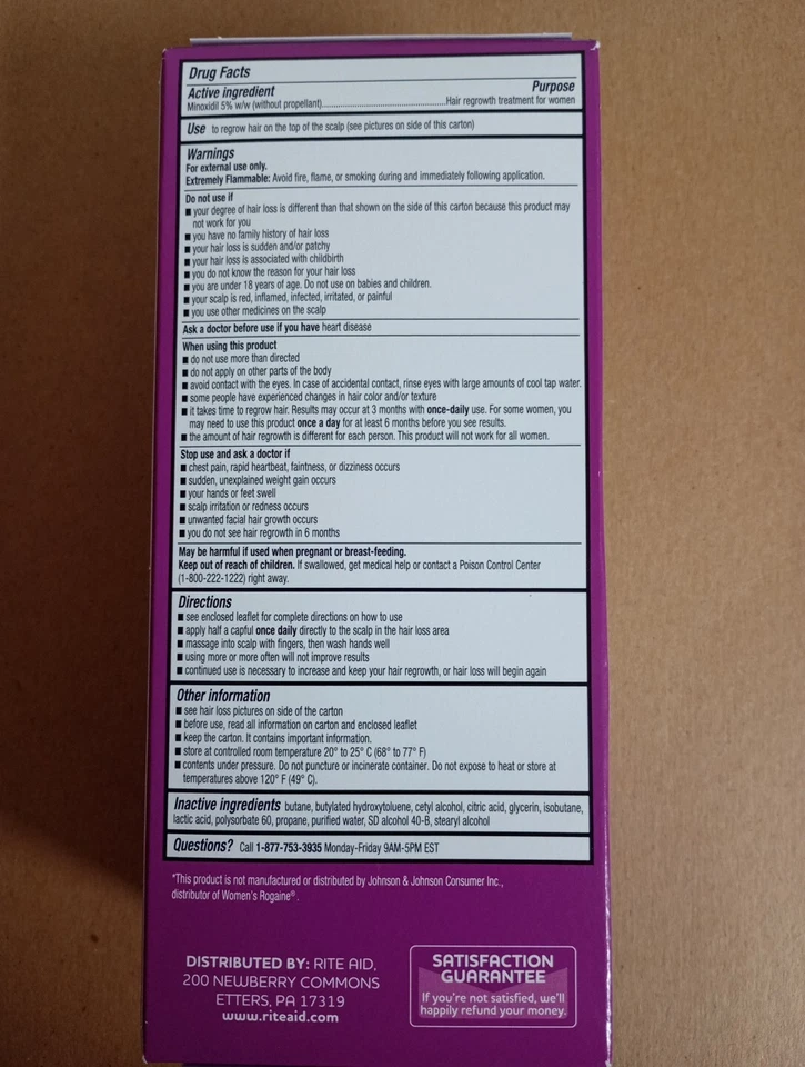Aerossol tópico Once A Day Minoxidil 5% tratamento de crescimento de cabelo feminino validade 25/09 - Imagem 2 de 4